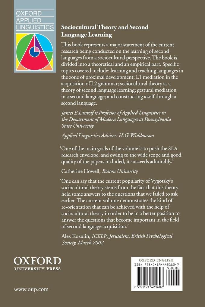 Weitere Ansicht: Sociocultural theory and Second Language Learning
