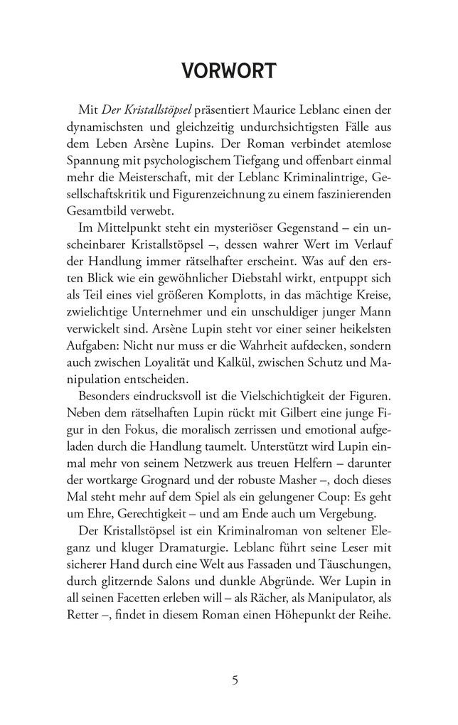 Weitere Ansicht: Lupin. Der Kristallstöpsel. Detektivroman | Maurice Leblanc