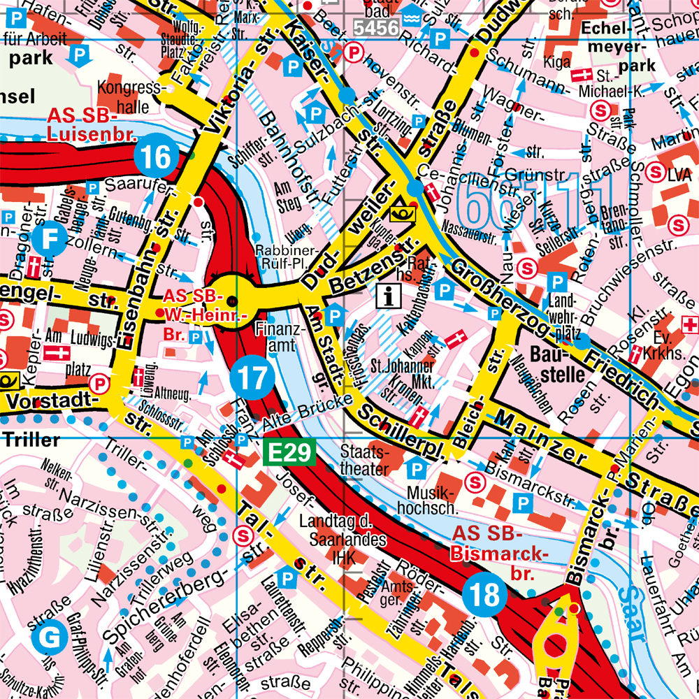 Weitere Ansicht: Falk Cityplan Saarbrücken 1:15.000