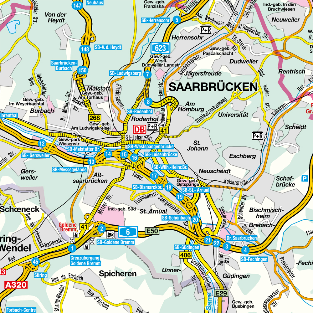 Weitere Ansicht: Falk Cityplan Saarbrücken 1:15.000
