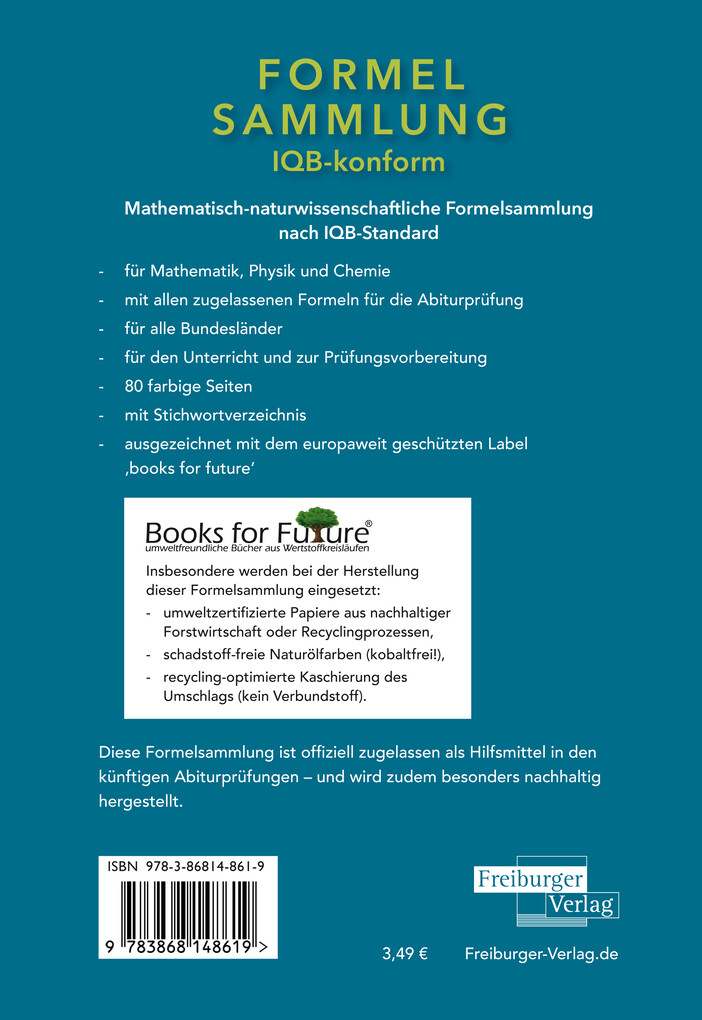 Weitere Ansicht: Mathematisch-naturwissenschaftliche Formelsammlung - IQB konform