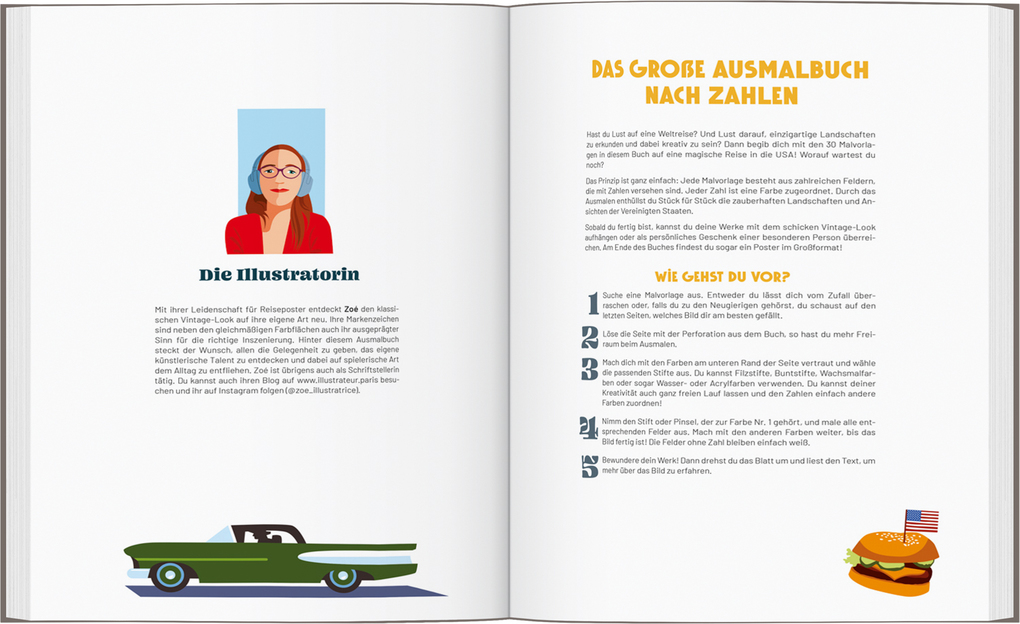 Weitere Ansicht: USA - Das große Ausmalbuch nach Zahlen | Zoé Viot