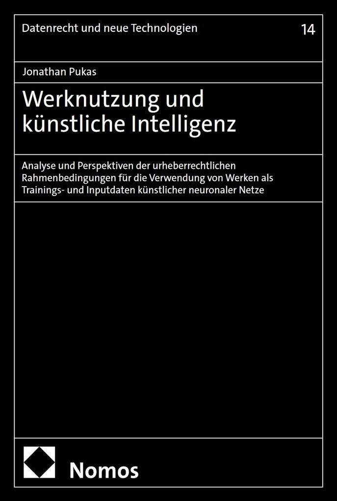 Produktbild: Werknutzung und künstliche Intelligenz | Jonathan Pukas