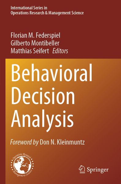 Produktbild: Behavioral Decision Analysis | Don N. Kleinmuntz