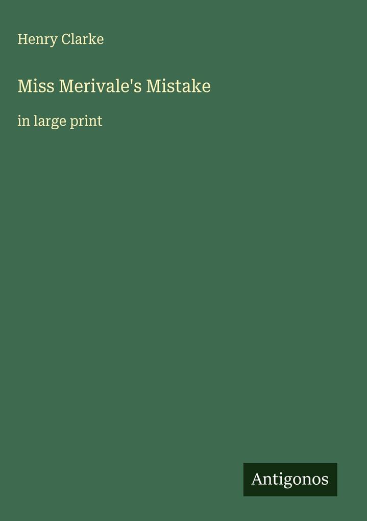 Produktbild: Miss Merivale's Mistake | Henry Clarke