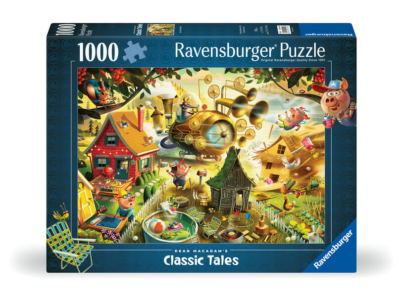 Produktbild: Erwachsenenpuzzle 1000 Teile - Aufgepasst, kleine Schweinchen!