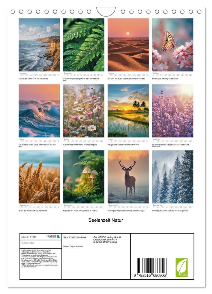 Weitere Ansicht: Seelenzeit Natur (Wandkalender 2026 DIN A4 hoch), CALVENDO Monatskalender | Steffen Gierok-Latniak, Calvendo