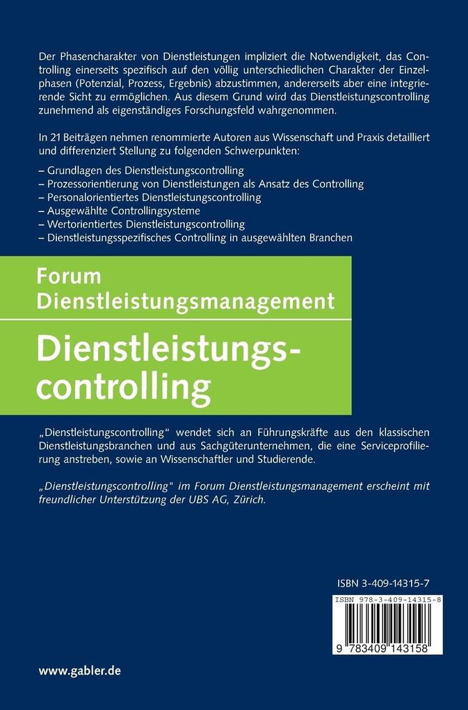 Weitere Ansicht: Dienstleistungscontrolling