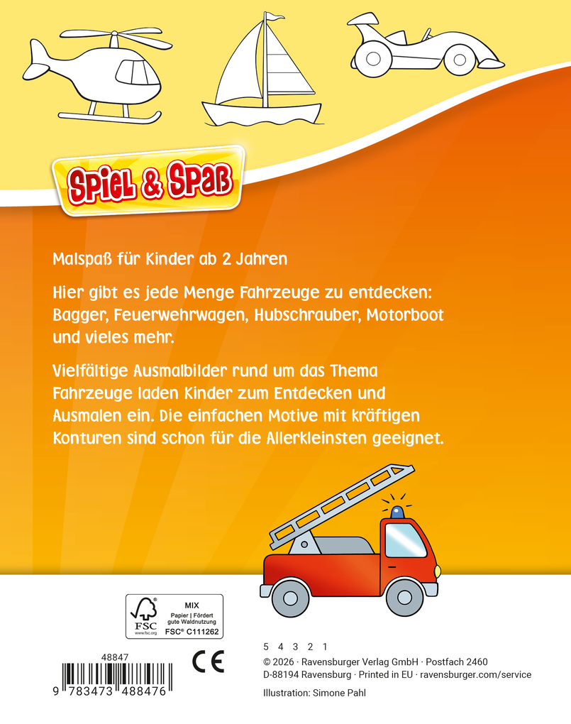 Weitere Ansicht: Spiel & Spaß - Mein allererster Malblock: Fahrzeuge