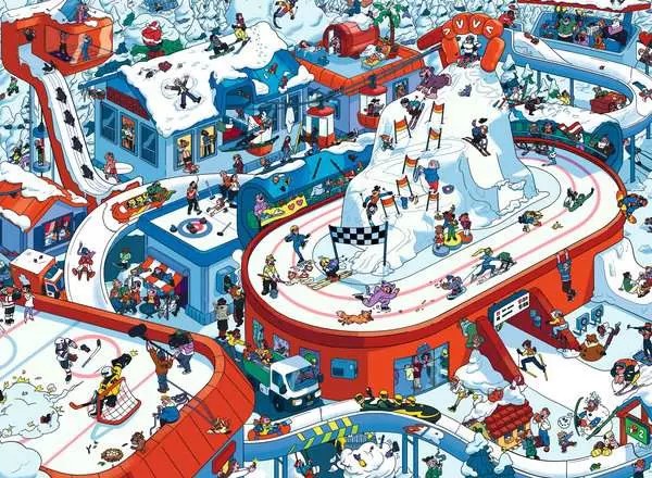 Weitere Ansicht: Kinderpuzzle 200 XXL Teile - Trubel im Winterdorf