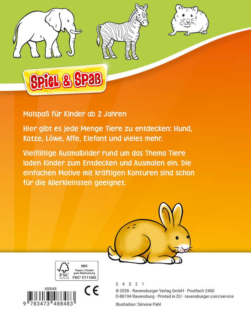 Weitere Ansicht: Spiel & Spaß - Mein allererster Malblock: Tiere