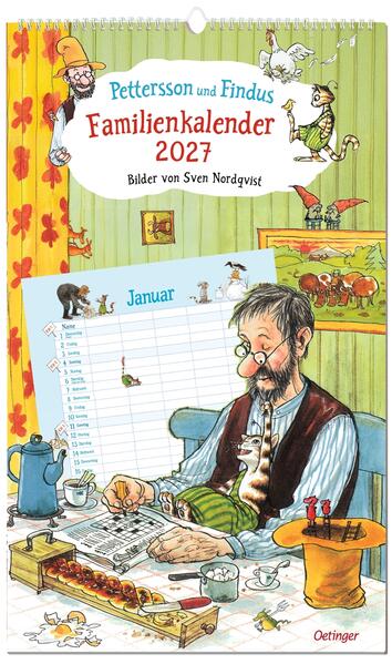 Produktbild: Pettersson und Findus. Familienkalender 2027 | Sven Nordqvist