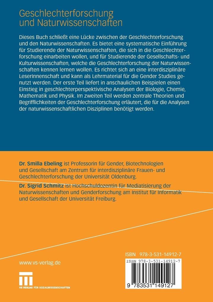 Weitere Ansicht: Geschlechterforschung und Naturwissenschaften