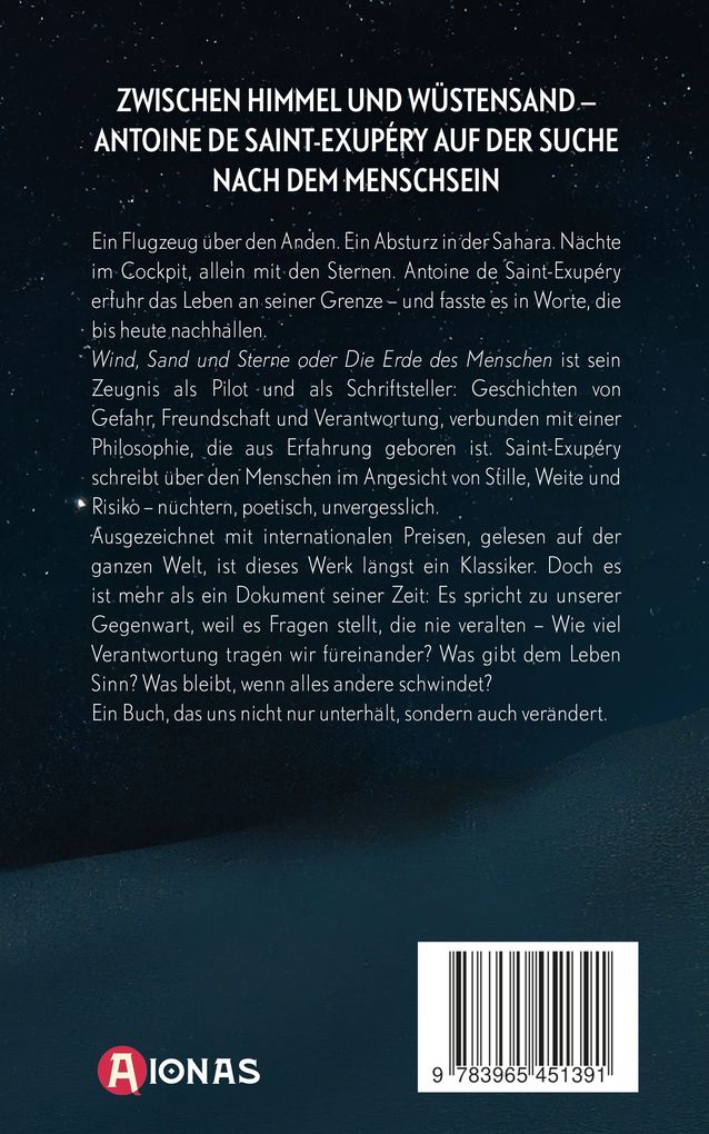 Weitere Ansicht: Wind, Sand und Sterne oder Die Erde des Menschen | Antoine de Saint-Exupéry