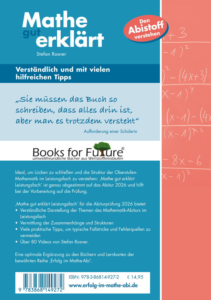 Weitere Ansicht: Mathe gut erklärt 2026 Leistungsfach Baden-Württemberg Gymnasium | Stefan Rosner