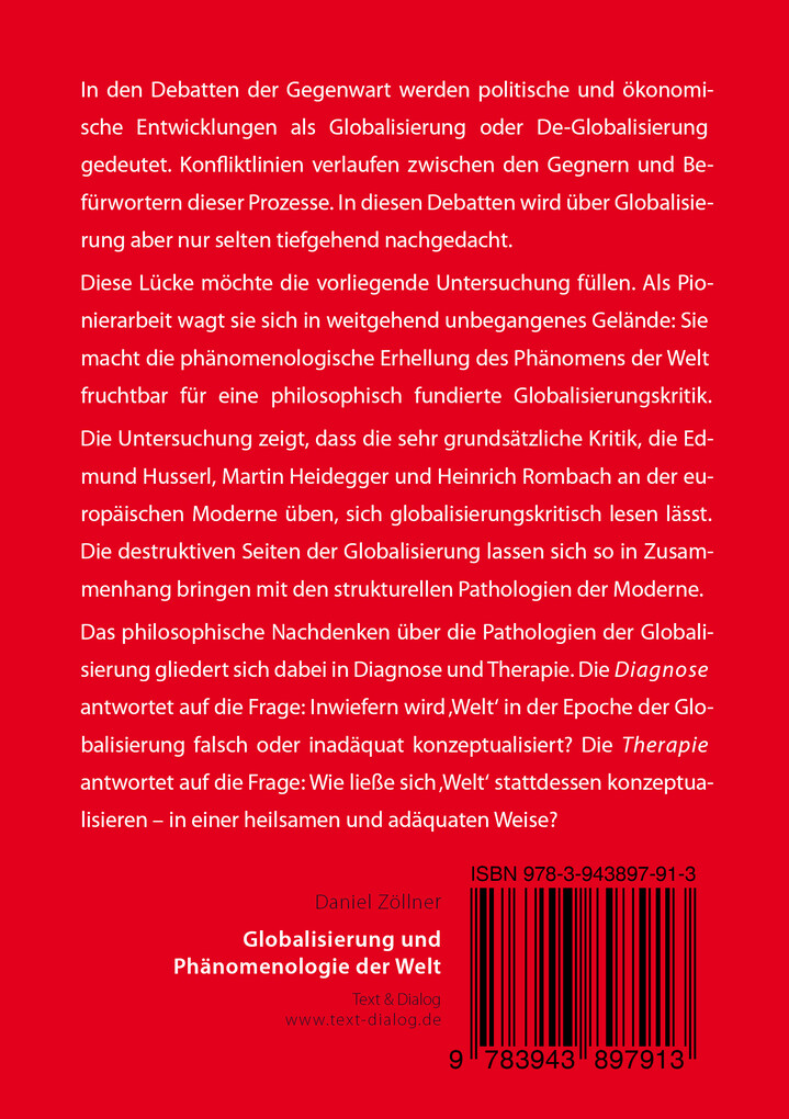 Weitere Ansicht: Globalisierung und Phänomenologie der Welt | Daniel Zöllner
