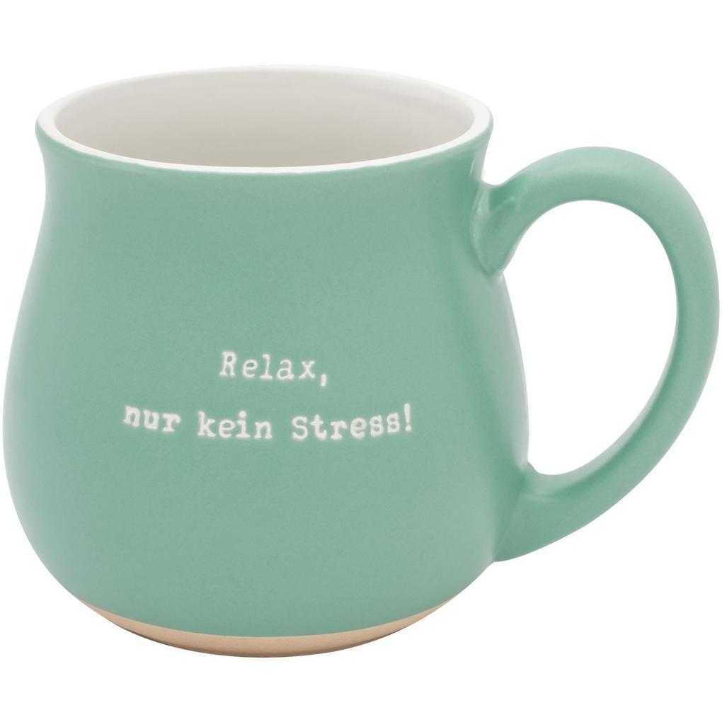 Weitere Ansicht: GRUSS & CO Tasse bauchig graviert "Relax, nur kein Stress!