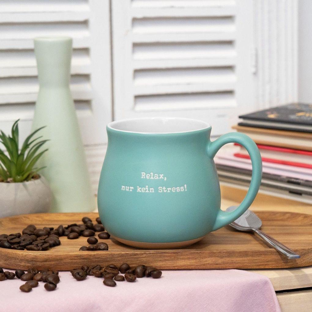 Weitere Ansicht: GRUSS & CO Tasse bauchig graviert "Relax, nur kein Stress!