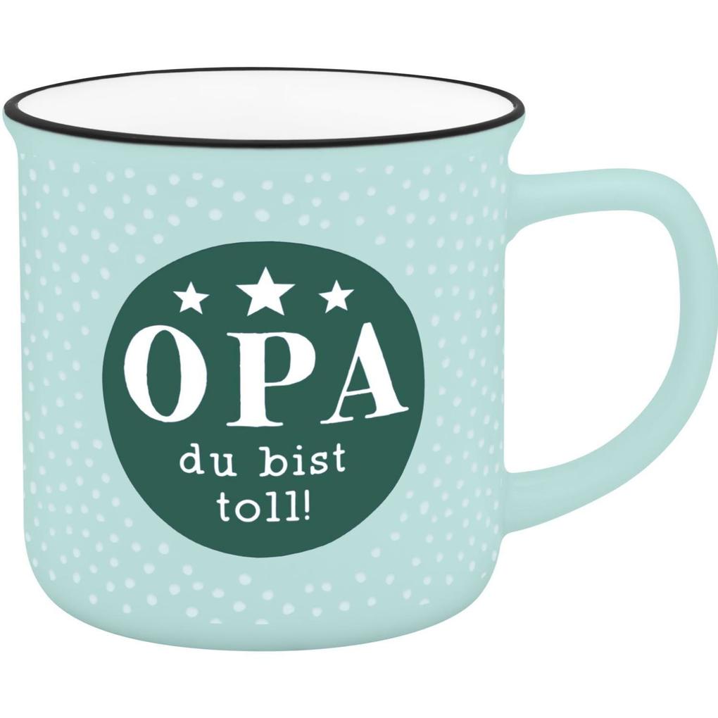 Weitere Ansicht: Becher in Emailloptik "Opa du bist toll!"