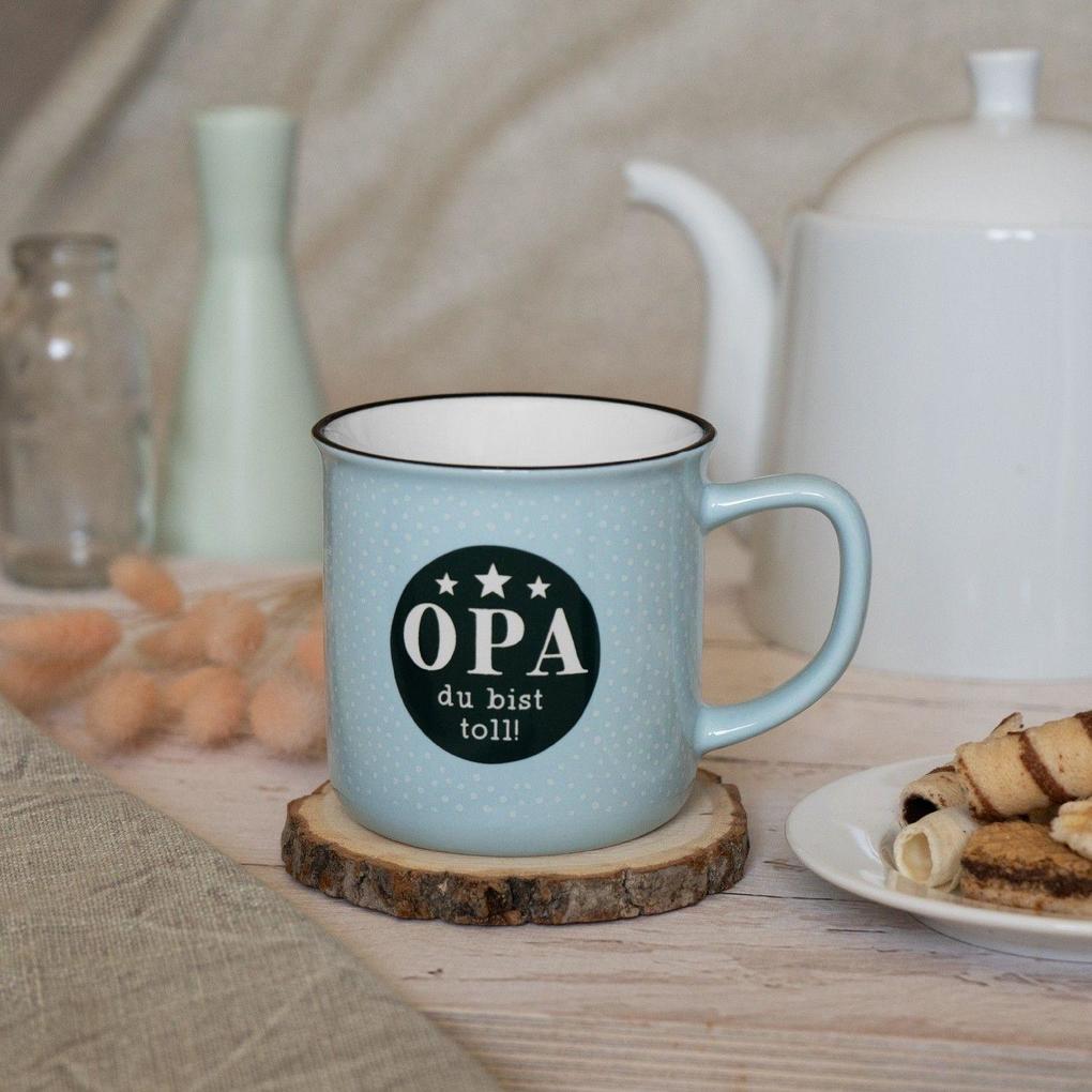 Weitere Ansicht: Becher in Emailloptik "Opa du bist toll!"
