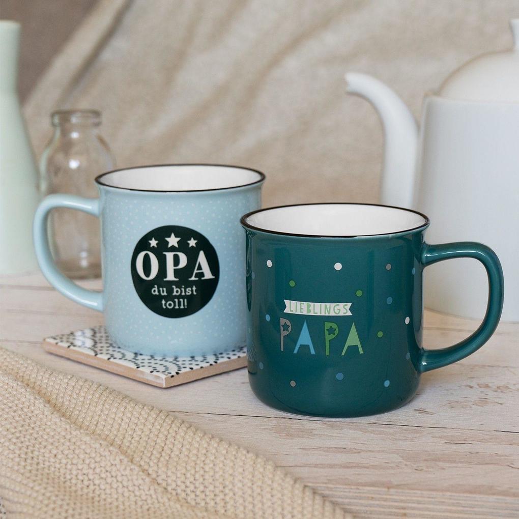 Weitere Ansicht: Becher in Emailloptik "Opa du bist toll!"
