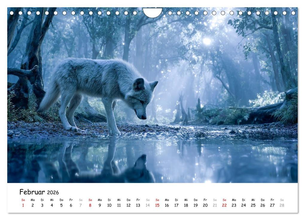 Weitere Ansicht: Wölfe im Mondlicht - Ruf der Wildnis (Wandkalender 2026 DIN A4 quer), CALVENDO Monatskalender | MB Fotografie, Calvendo