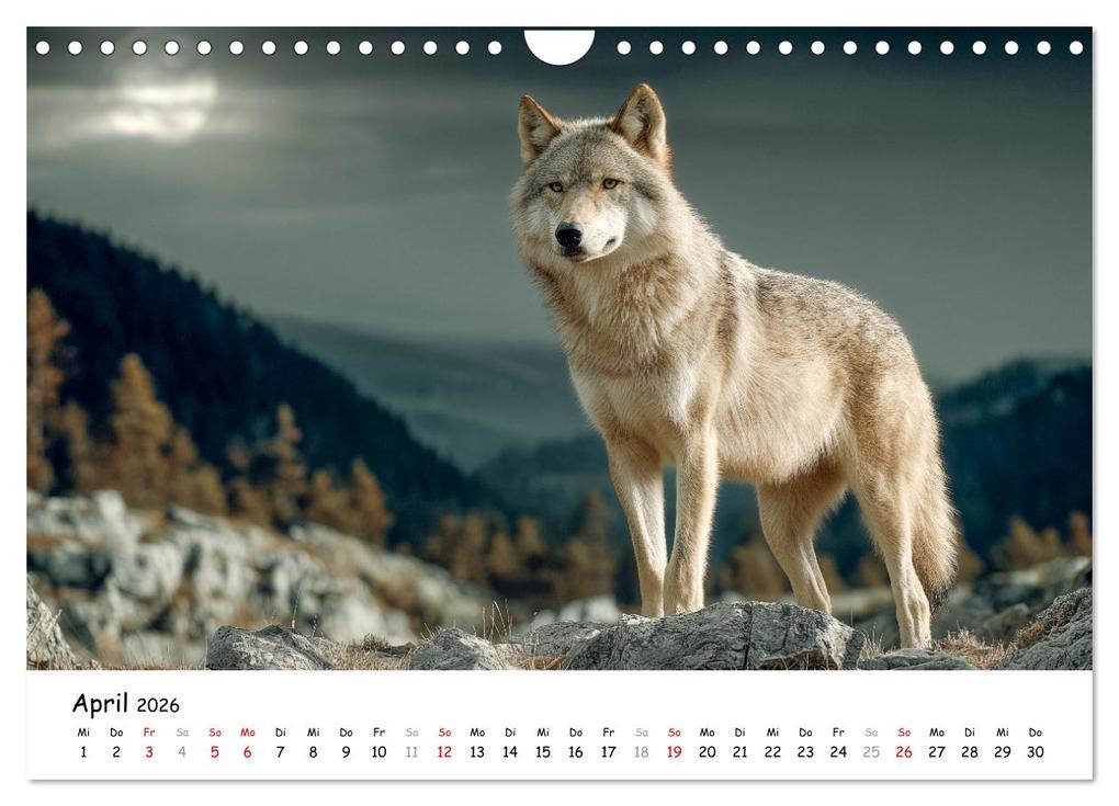 Weitere Ansicht: Wölfe im Mondlicht - Ruf der Wildnis (Wandkalender 2026 DIN A4 quer), CALVENDO Monatskalender | MB Fotografie, Calvendo
