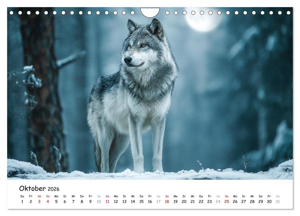 Weitere Ansicht: Wölfe im Mondlicht - Ruf der Wildnis (Wandkalender 2026 DIN A4 quer), CALVENDO Monatskalender | MB Fotografie, Calvendo