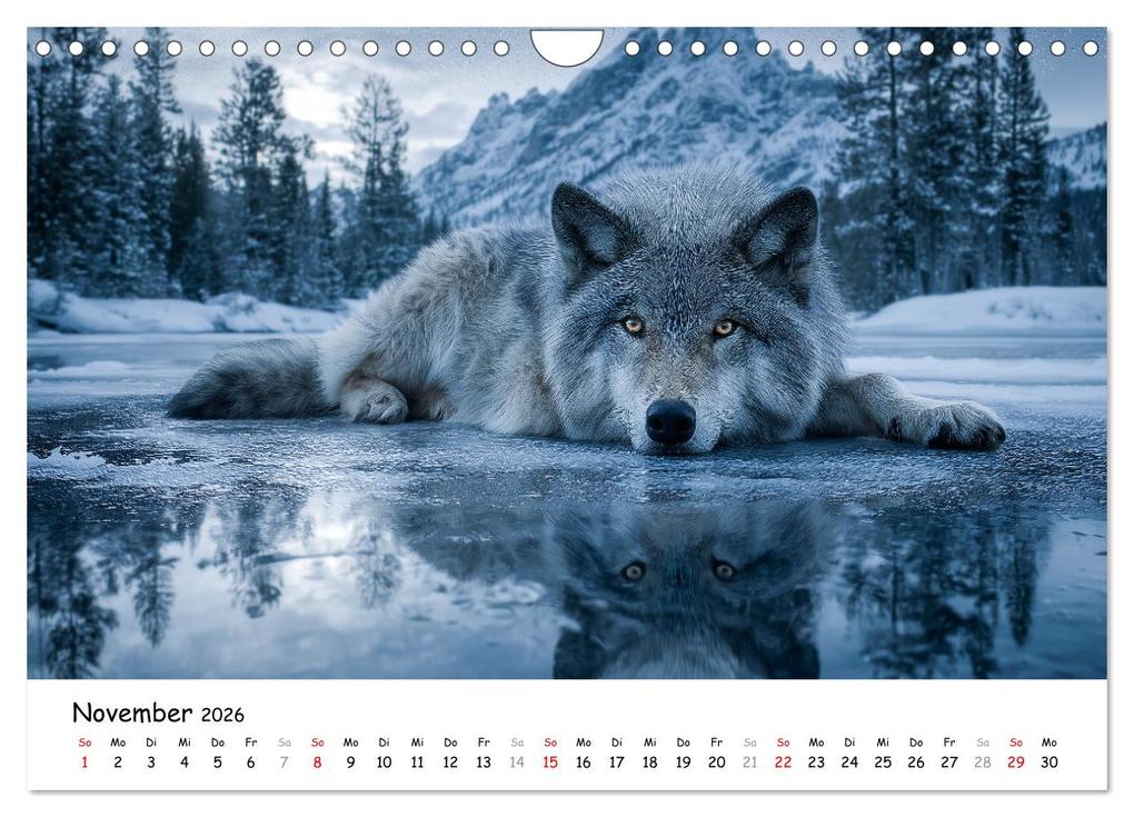 Weitere Ansicht: Wölfe im Mondlicht - Ruf der Wildnis (Wandkalender 2026 DIN A4 quer), CALVENDO Monatskalender | MB Fotografie, Calvendo