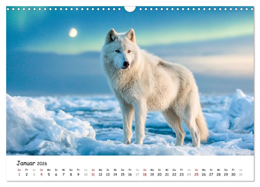 Weitere Ansicht: Wölfe im Mondlicht - Ruf der Wildnis (Wandkalender 2026 DIN A3 quer), CALVENDO Monatskalender | MB Fotografie, Calvendo