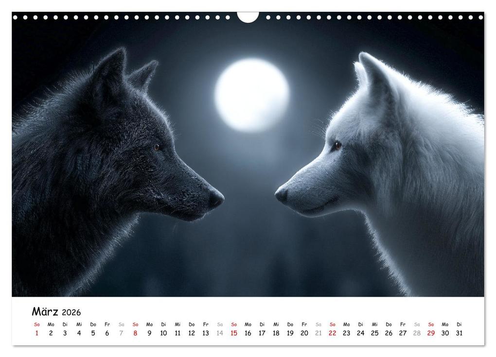 Weitere Ansicht: Wölfe im Mondlicht - Ruf der Wildnis (Wandkalender 2026 DIN A3 quer), CALVENDO Monatskalender | MB Fotografie, Calvendo
