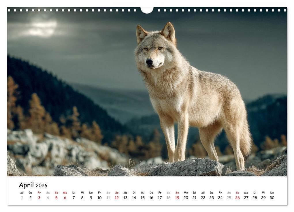 Weitere Ansicht: Wölfe im Mondlicht - Ruf der Wildnis (Wandkalender 2026 DIN A3 quer), CALVENDO Monatskalender | MB Fotografie, Calvendo