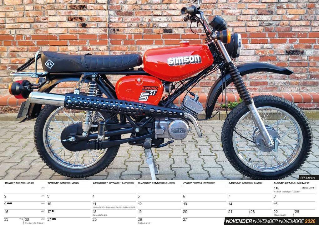 Weitere Ansicht: Simson Kleinkrafträder Kalender 2026