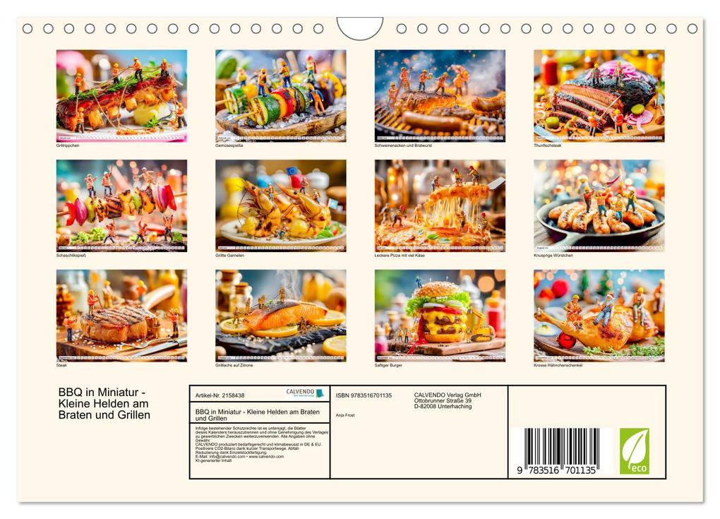 Weitere Ansicht: BBQ in Miniatur - Kleine Helden am Braten und Grillen (Wandkalender 2026 DIN A4 quer), CALVENDO Monatskalender | Anja Frost, Calvendo
