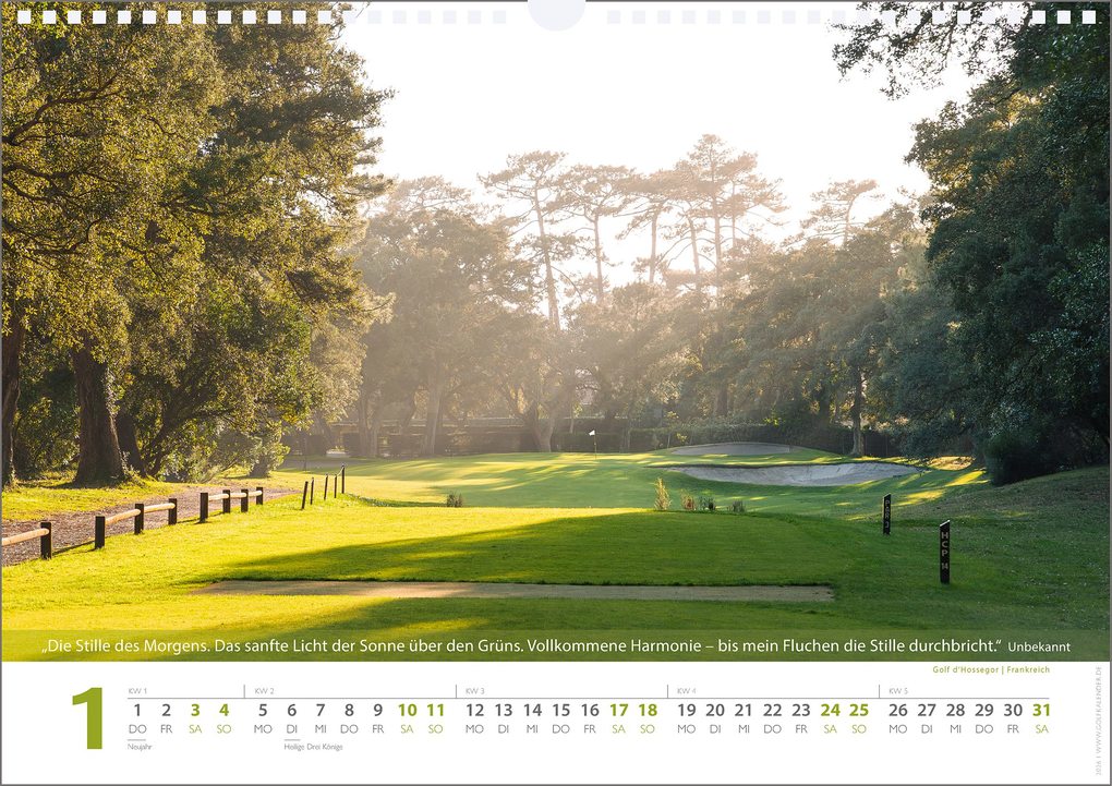 Weitere Ansicht: Golf 2026 Zitate Kalender - Golfkalender mit Zitaten