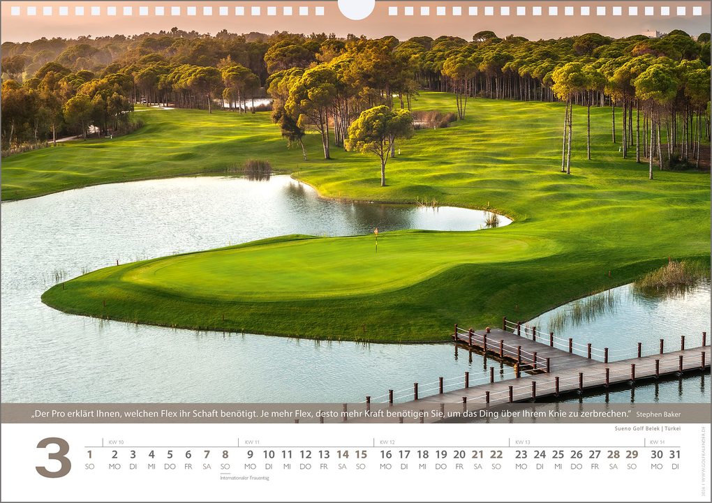 Weitere Ansicht: Golf 2026 Zitate Kalender - Golfkalender mit Zitaten
