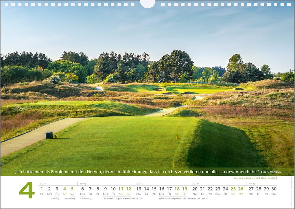Weitere Ansicht: Golf 2026 Zitate Kalender - Golfkalender mit Zitaten