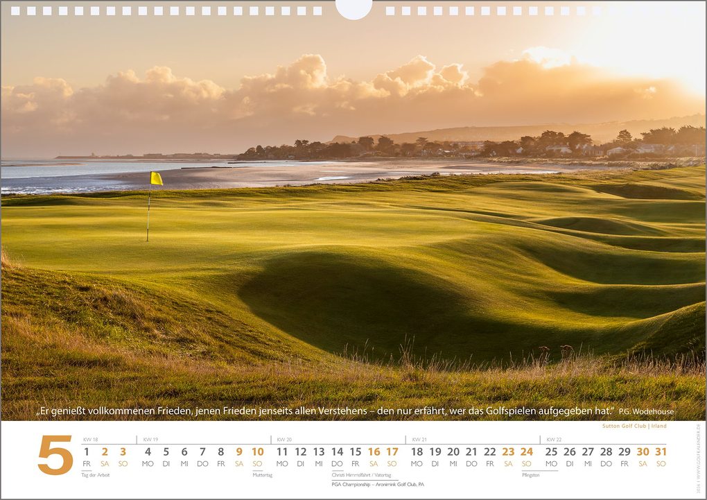 Weitere Ansicht: Golf 2026 Zitate Kalender - Golfkalender mit Zitaten