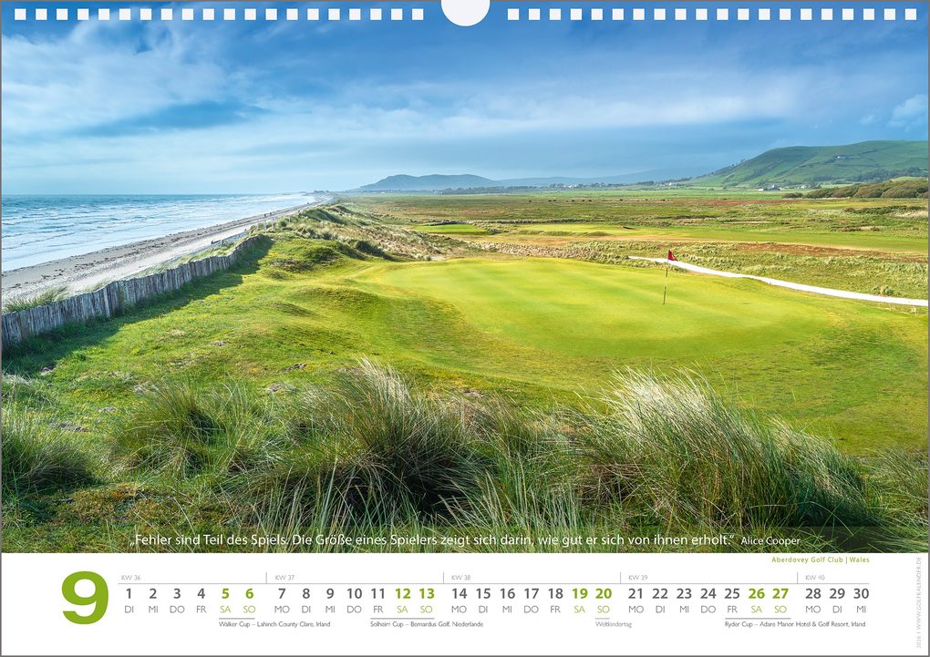 Weitere Ansicht: Golf 2026 Zitate Kalender - Golfkalender mit Zitaten