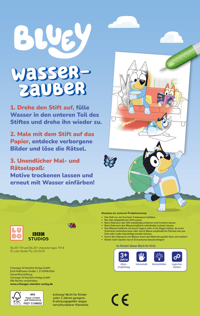 Weitere Ansicht: Bluey Wasserzauber: Einfach mit Wasser malen! | Schwager & Steinlein Verlag