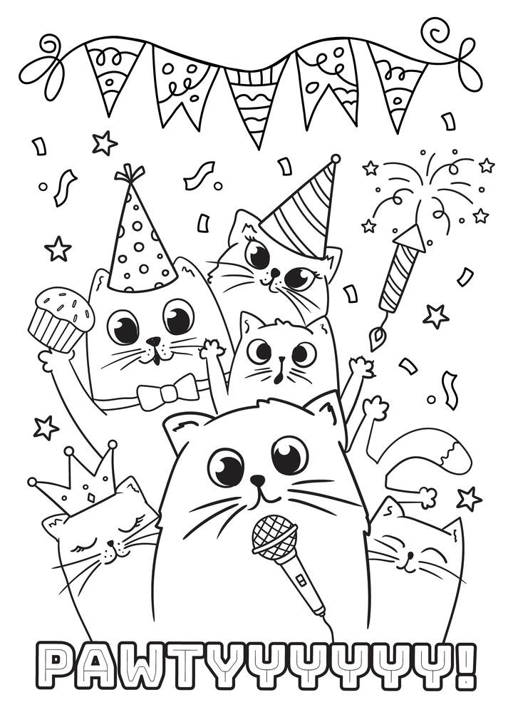 Weitere Ansicht: Ausmal-Postkarten Happy Birthday