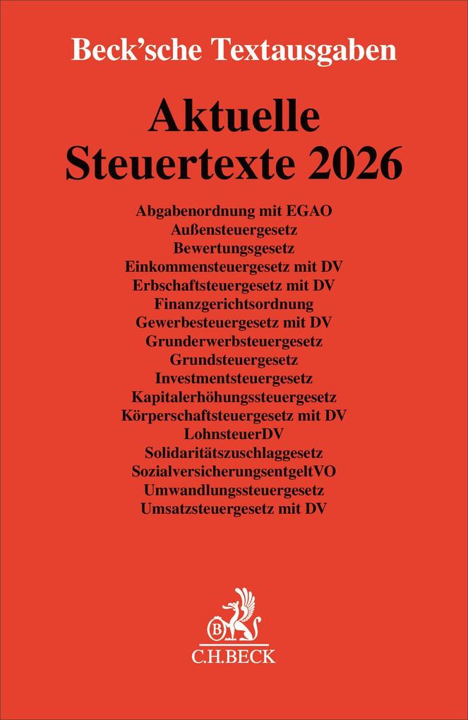 Produktbild: Aktuelle Steuertexte 2026
