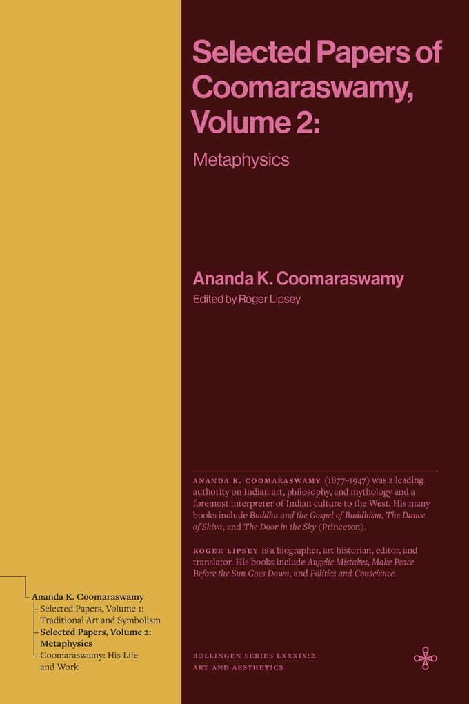 Produktbild: Selected Papers of Coomaraswamy, Volume 2 | Ananda K. Coomaraswamy