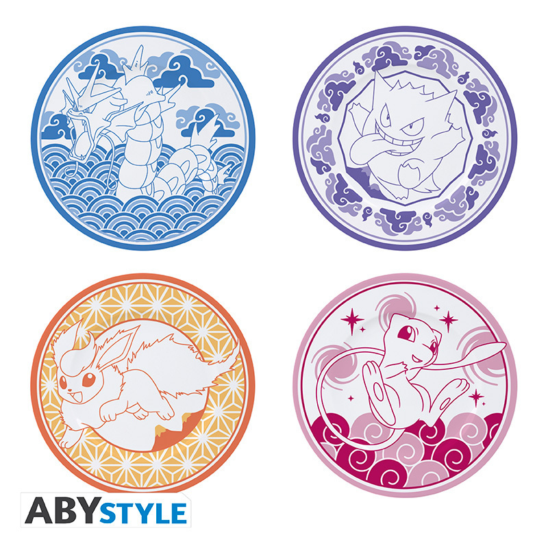 Produktbild: POKEMON - Set of 4 Plates - Japanese Style