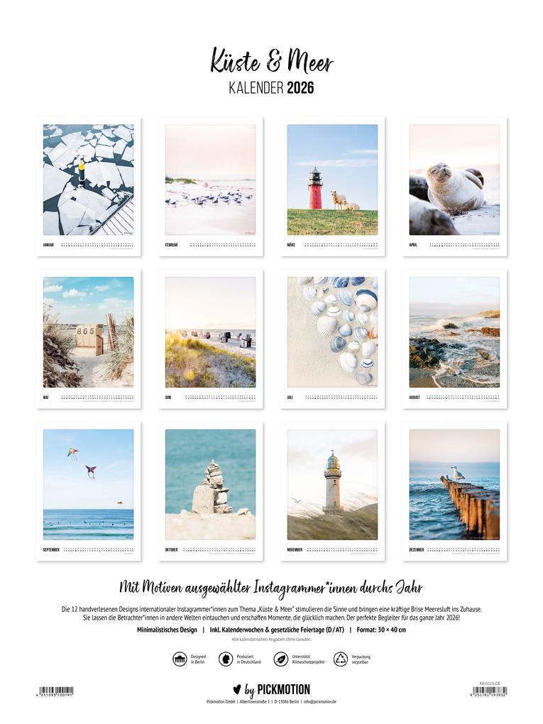 Weitere Ansicht: Wandkalender 2026 - Küste & Meer