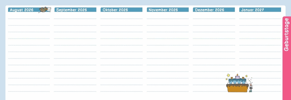 Weitere Ansicht: Der Wochen-Tischkalender für das Kita-Jahr 2026/2027