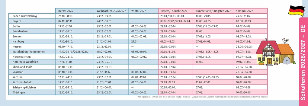 Weitere Ansicht: Der Wochen-Tischkalender für das Kita-Jahr 2026/2027