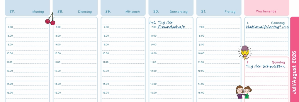 Weitere Ansicht: Der Wochen-Tischkalender für das Kita-Jahr 2026/2027