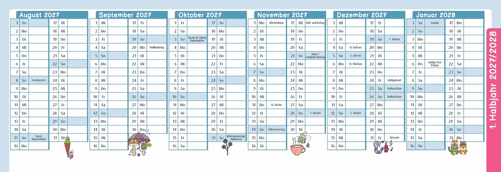 Weitere Ansicht: Der Wochen-Tischkalender für das Kita-Jahr 2026/2027