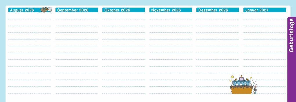 Weitere Ansicht: Der Wochen-Tischkalender für das Schuljahr 2026/2027
